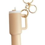 MINI TUMBLER KEYCHAIN FOR TUMBLERS CUPS BAGCHARM KEYCHAIN Tan Photo 0