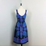 Tibi  Silk Paisley Print Sleeveless Fit and Flare Dress Sz 4 Galaxy Photo 3