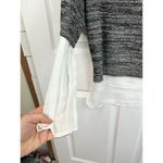 Chelsea & Theodore Sweater Grey Size L White Layered Top Semi Sheer Hem Black Size L Photo 6