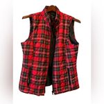 Relativity Relatively Black Red Plaid thin Quilted Lightweight Puffer Vest Photo 2