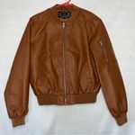 Ambiance Faux Leather Jacket Tan Photo 0