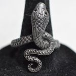 Source Unknown NWOT Twisted Cobra Snake Stainless Steel Biker Punk Goth Size 10 Ring Photo 0