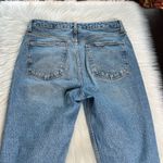 ZARA Light Wash Ripped Knee Mom Jeans Photo 5