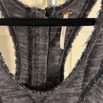 Free People  Raw Edge Hem Grey Exposed Seam Zippered Tank Photo 3