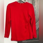 Michael Kors Red Long Sleeve Crew Neck Back Zip Blouse Size Small Photo 2
