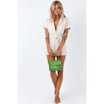 Princess Polly  Linen Blend Belted Romper‎ Beige Short Sleeve US 6 Photo 1