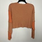 Le lis  long sleeve patchwork cropped top orange peach womens size small trendy Photo 5