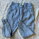 Joie  Women's XS 100% linen blue pull on ankle jogger pants‎ 1065 Photo 0