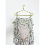 ASTR The Label Anastasia Cutout Mini Dress Small Ivory Lilac Floral Cottagecore Blue Photo 14