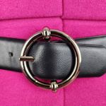 Steve Madden Black Faux Leather Dress Belt Silver Color Buckle Size S Photo 3