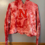 Zoozatz University of Nebraska Hoodie Sweatshirt Tie Dye Red White Womens Medium Photo 0