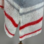 Wooden Ships  Sweater Women M L Striped Long Sleeve Knit V-Neck Mohair Wool Blend Photo 7