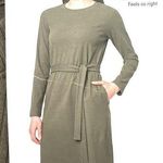 Modern Ambition Women's SZ MED Crew Neck Ribbed Dress Grean Tea Leaf Long Sleeve Green Photo 3