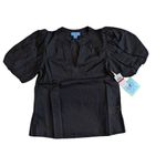 Cynthia Steffe CeCe black puff up short sleeve top size XS Photo 3