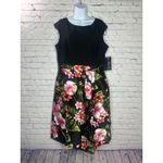 Sangria Black Floral Fit & Flare Dress Sleeveless Party Cocktail Size 16 NWT Photo 1