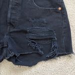 Levi's LEVI’S 501 Black Distressed Rip Raw Hem Denim Shorts Size 25 Photo 4