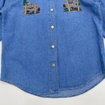 Vintage 90s Teddy Bear Shirt Women’s Denim Button Photo 4