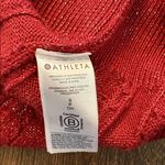 Athleta Crossroads Crew Sweater Small Decadent Red Metallic Knit Top Holiday Photo 5