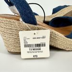 a.n.a  Womens Dukes Heeled Sandals Denim size 7.5 NWT Platform Raffia Ankle Strap Photo 8