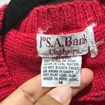 Jos. A. Bank  Red Sweater Vest with Plaid V-Neck Photo 1