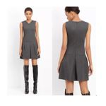 Vince Sleeveless Drop Waist Pleated Dress Charcoal Gray Size 10 Workwear Classic Photo 10