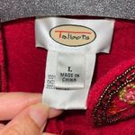 Talbots Vintage Womens Embroidered Sequin Beaded 100% Wool Blazer Jacket Red Lar Photo 4