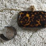 RARE!! Reece Hudson Tortoise Bondage Cuff Clutch Black Photo 4