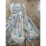 Hell Bunny  Gray Floral Sleeveless Vintage Chiffon Roslyn Dress Size Small Photo 5