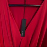 Krisa Dress Long Sleeve Red Faux Wrap Classic Solid Neutral Mini V-Neck Holiday Photo 12