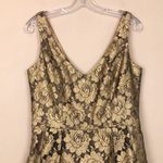 Theia Women’s Floral Gold Black Metallic Mesh Sleeveless Formal A Photo 1