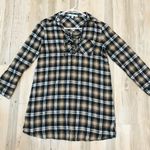 She & Sky Boutique brown black LACE UP PLAID DRESS Medium Photo 19