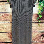Pact  Maxi Shirt Dress Sz S Striped Organic Lightweight Knit Cap Sleeve Side Slit Photo 0