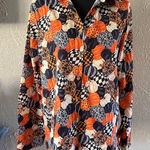 🧡Festive Autumn Pumpkin Print Button Photo 0