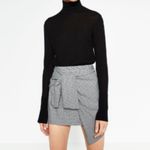 ZARA Black & White Houndstooth mini Skirt with Bow Knot Photo 1