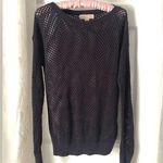 Michael Kors dark washed navy blue cotton linen blend knit sweater, size medium Photo 0