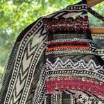 Free People  Feather In The Wind Tunic Top Black Beaded Size XS Photo 2