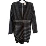 NWT Miss Circle NY Black Rhinestone Bodycon Designer Luxury Club Dress XL Photo 4