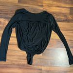 Free People Intimately Black Long Sleeve Deep V Wrap Bodysuit Size S Chic Photo 6