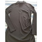 CHELSEA 28 Black Long Sleeves Mock Neck Ruched Bodycon Midi Dress Womens Sz (S) Photo 5