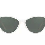 Garrett Leight Mildred 55 Horchata White 50's Cat Eye Sunglasses Hip Hop Beach Photo 0