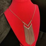 Tiered Statement Tassel Necklace Silver Photo 0