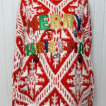 Holiday Time Red "Merry Christmas" Christmas Ugly Sweater Size L NEW Photo 0