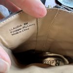 BELLINI Claudia Bootie Gray Suede Gold Zippers Booties Heels Size 8M Photo 9