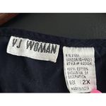 Vintage VJ Woman Vest Women 2X Navy Blue Embroidery Corduroy Vest Academia Retro Size XXL Photo 4