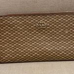 Coach Coated Canvas Leather Tan Legacy Zip-Around Wallet/Clutch Photo 0
