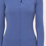 Lululemon  Ethereal Long Sleeve High Neck Stretch Gatsby Blue Stretch Top Size 6 Photo 0