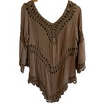 Active USA  Womens Boho Crochet Coverup Top Size M/L Hippie Beach 70s Festival Photo 2