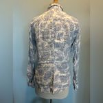 Frank & Eileen  100% Linen Paisley print button up long sleeve blue shirt Med Photo 3