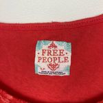 Free People Orange Oversized Lace Detail Short Sleeve Shirt Sz S Photo 2