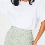 Pretty Little Thing Blue & Green Ditsy Floral Ruched Mini Skirt Size 8 Photo 0